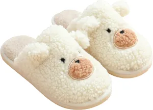 Bear Slippers for Women - Cute Fluffy Memory Foam House Shoes - Warm Plush Anti-Slip Animal Slippers for Indoor & Outdoor