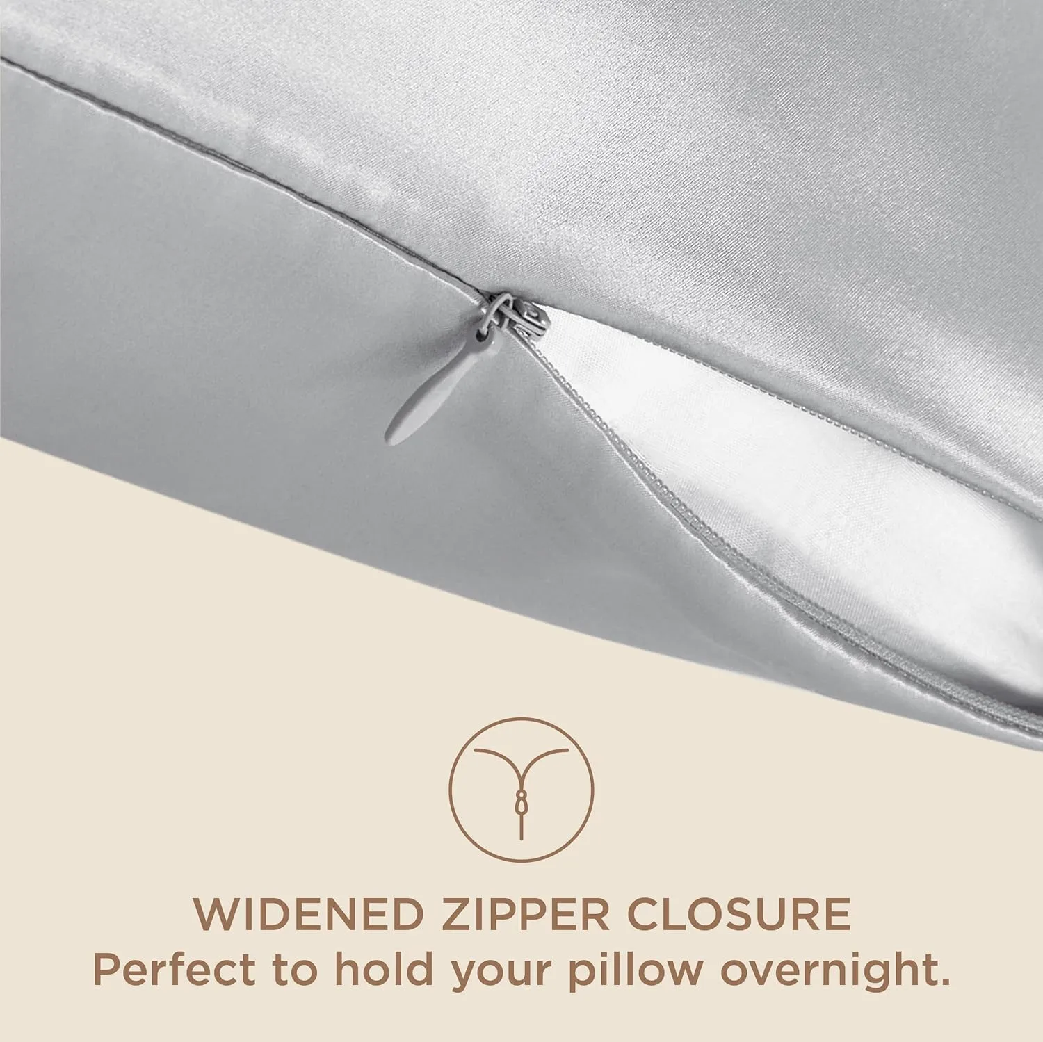Bedsure 100% Mulberry Silk Pillowcase for Hair and Skin,Light Grey Silk Pillow Case with Hidden Zipper, Gifts for Women Men, King Size Single Pack,20x36 Inches