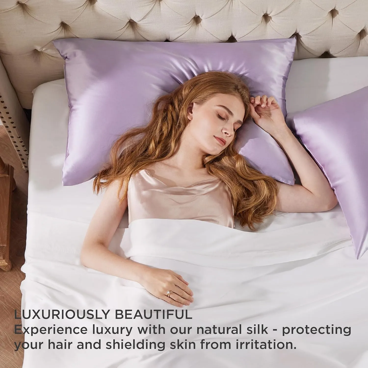 Bedsure 100% Mulberry Silk Pillowcase for Hair and Skin,Purple Silk Pillow Case with Hidden Zipper, Gifts for Women Men, Queen Size Single Pack,20x30 Inches