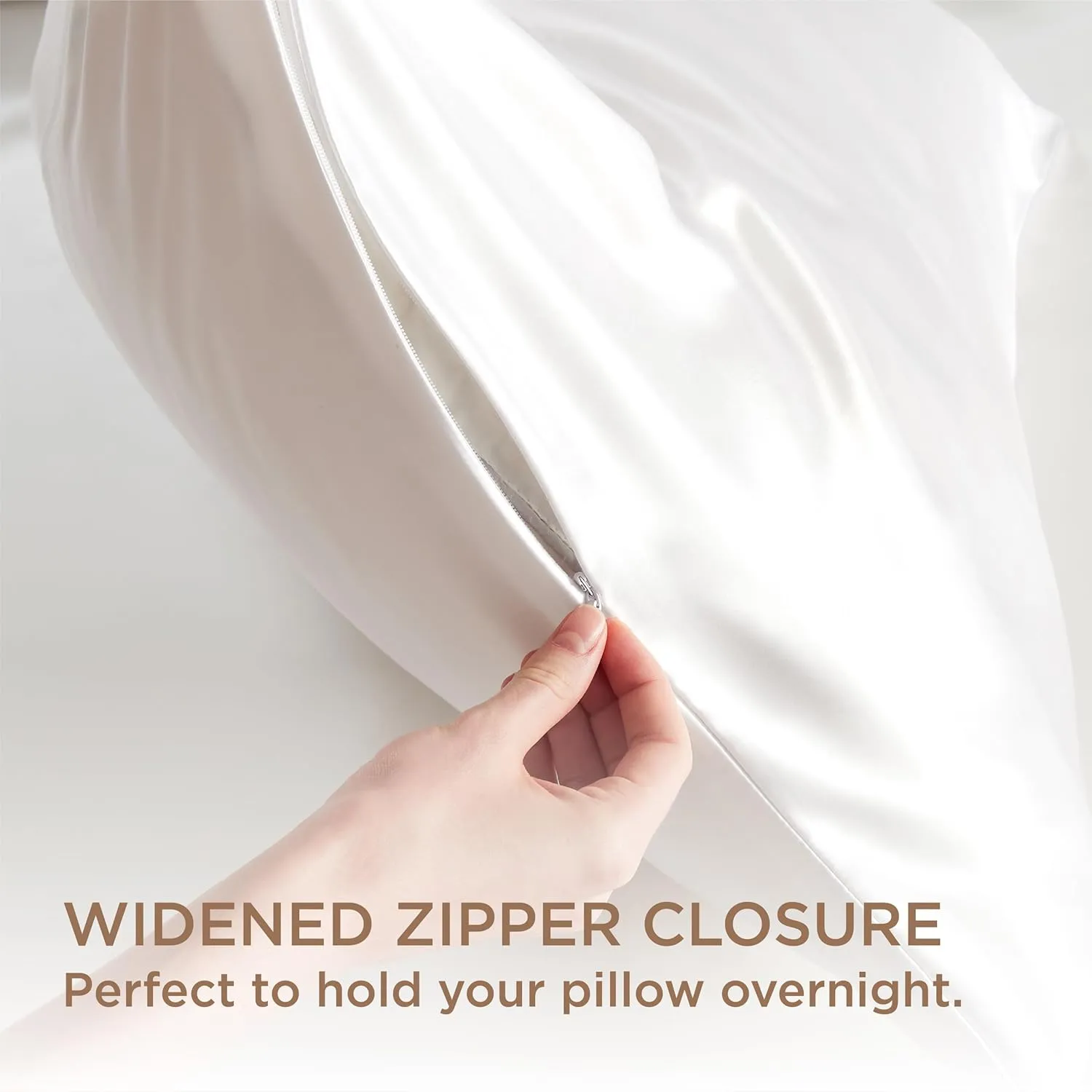 Bedsure 100% Pure Mulberry Silk Pillowcase for Hair and Skin, White Silk Pillow Case with Hidden Zipper, Cooling Pillow Cases Gifts for Women Men,1pc,Standard Size,20x26 Inches