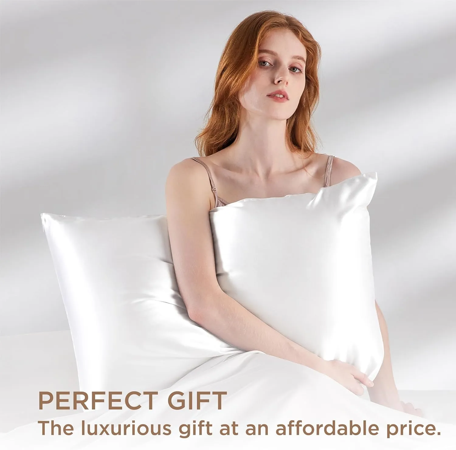Bedsure 100% Pure Mulberry Silk Pillowcase for Hair and Skin, White Silk Pillow Case with Hidden Zipper, Cooling Pillow Cases Gifts for Women Men,1pc,Standard Size,20x26 Inches
