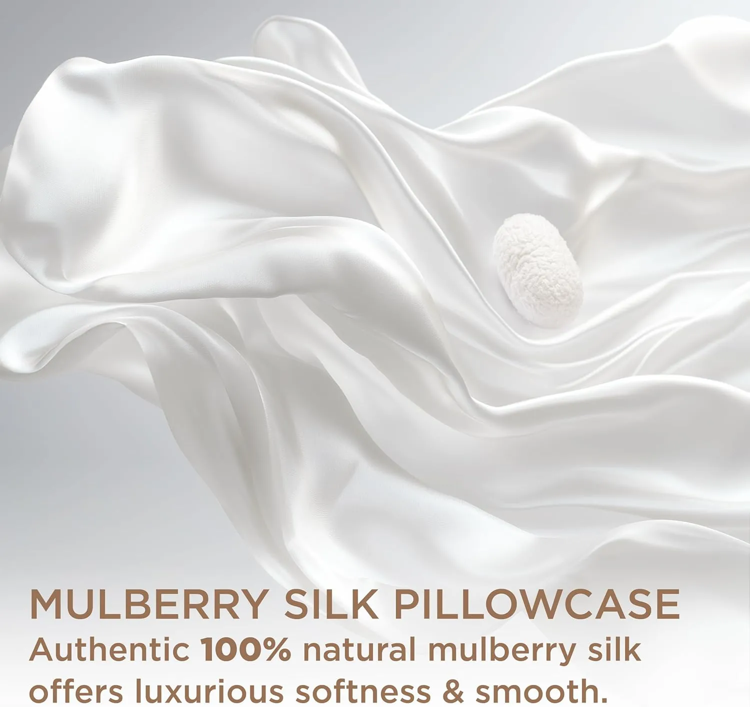 Bedsure 100% Pure Mulberry Silk Pillowcase for Hair and Skin, White Silk Pillow Case with Hidden Zipper, Cooling Pillow Cases Gifts for Women Men,1pc,Standard Size,20x26 Inches