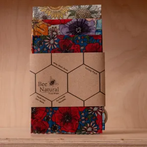 BeeNatural Red Florals- Eco Beeswax Wraps