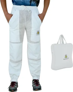BeeProGear Sting-Proof Beekeeping Pants for Men & Women, Ventilated 3-Layer Mesh Bee Trousers with Tool Pockets & Carry Bag.