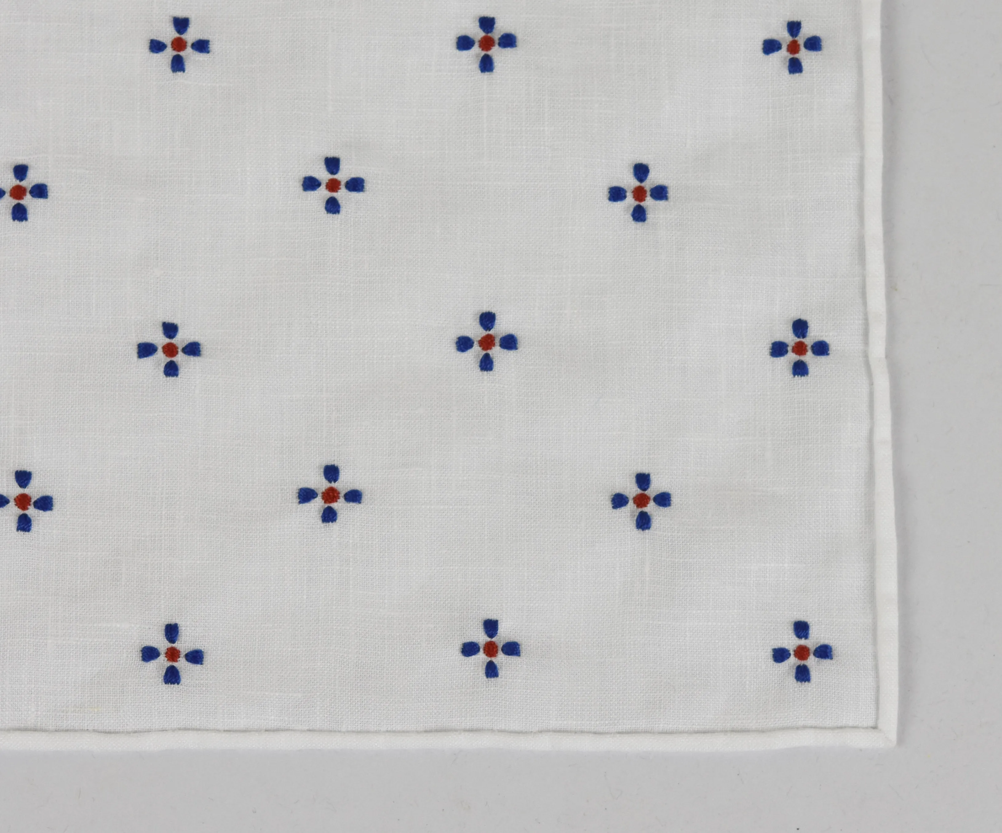 Belgian Linen (Hand Sewn) Flower Pocket Square LLFPS-1