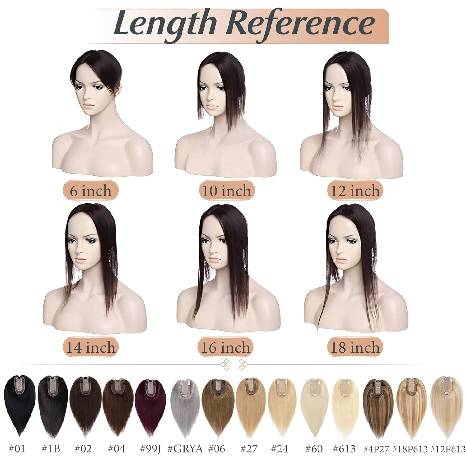 Benehair Remy Human Hair Toppers for Women with Bangs 150% Density Hand Made Silk Base Clip in Hair Pieces for Women with Slight Hair Loss Thinning Hair -10 Inch Golden Brown&Bleach Blonde