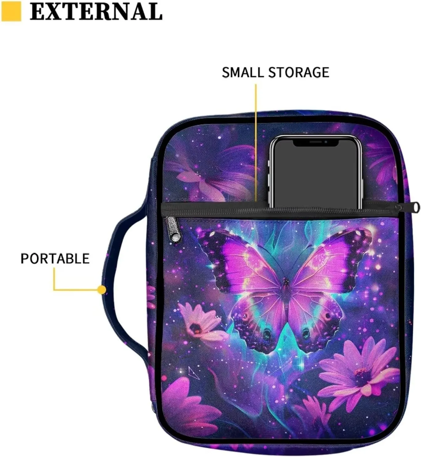 Bible Covers for Women Men Fashion Bible Bag for Pray Church Personalized Custom Handbag for Pens Cards Keys Gifts