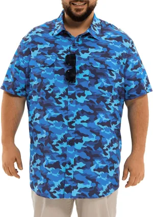 Big and Tall Mens Fishing Shirt UPF 50  Sun Protection Shirt SPF Quick Dry 2XL-6XL