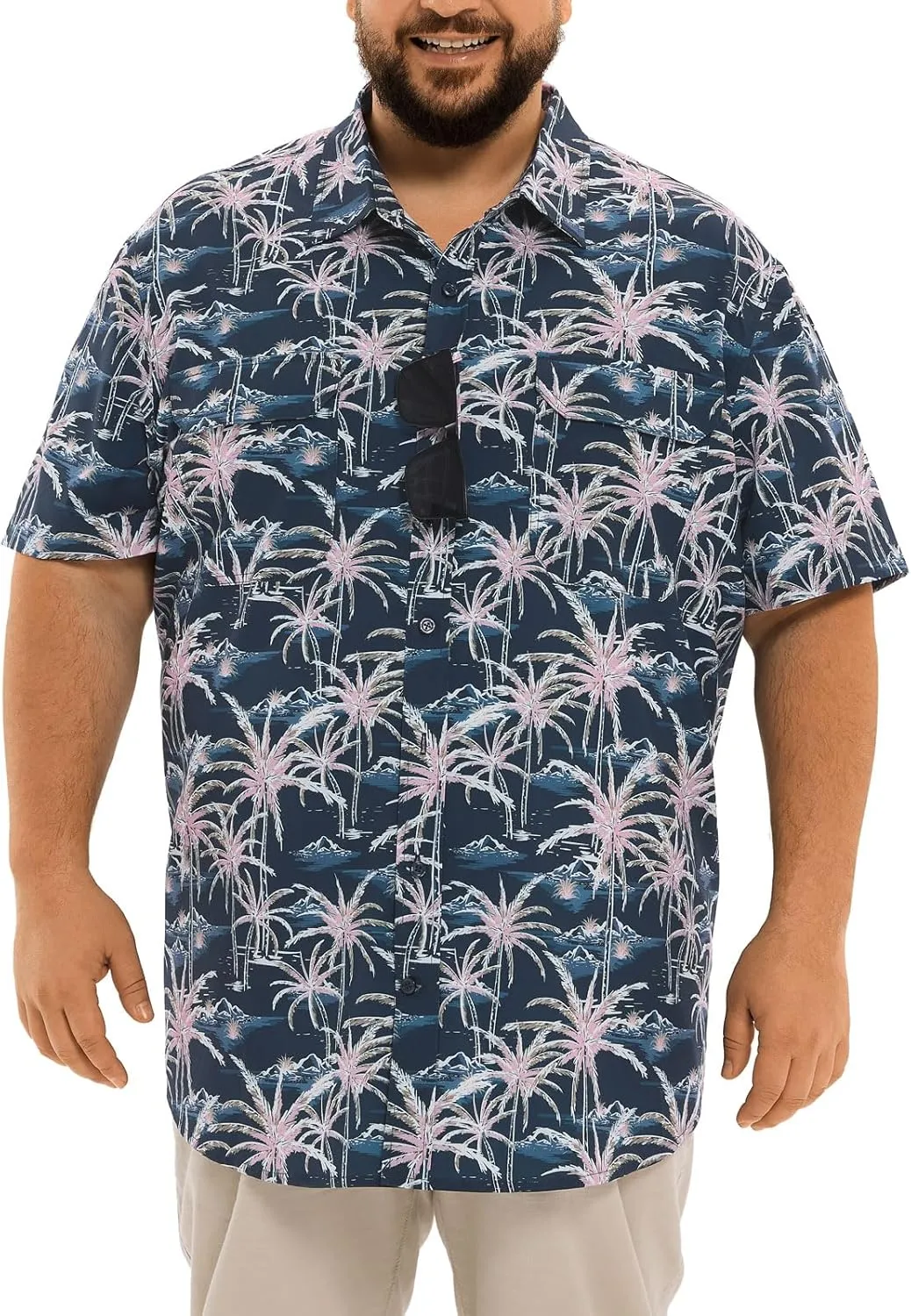 Big and Tall Mens Fishing Shirt UPF 50  Sun Protection Shirt SPF Quick Dry 2XL-6XL