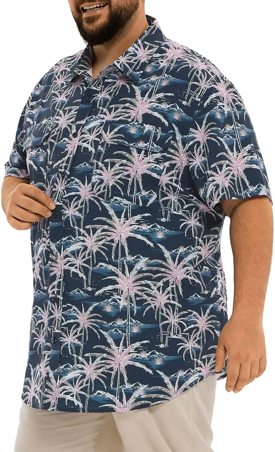 Big and Tall Mens Fishing Shirt UPF 50  Sun Protection Shirt SPF Quick Dry 2XL-6XL