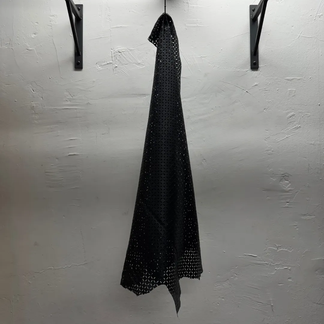 Black Eyelet Perforated Lamb