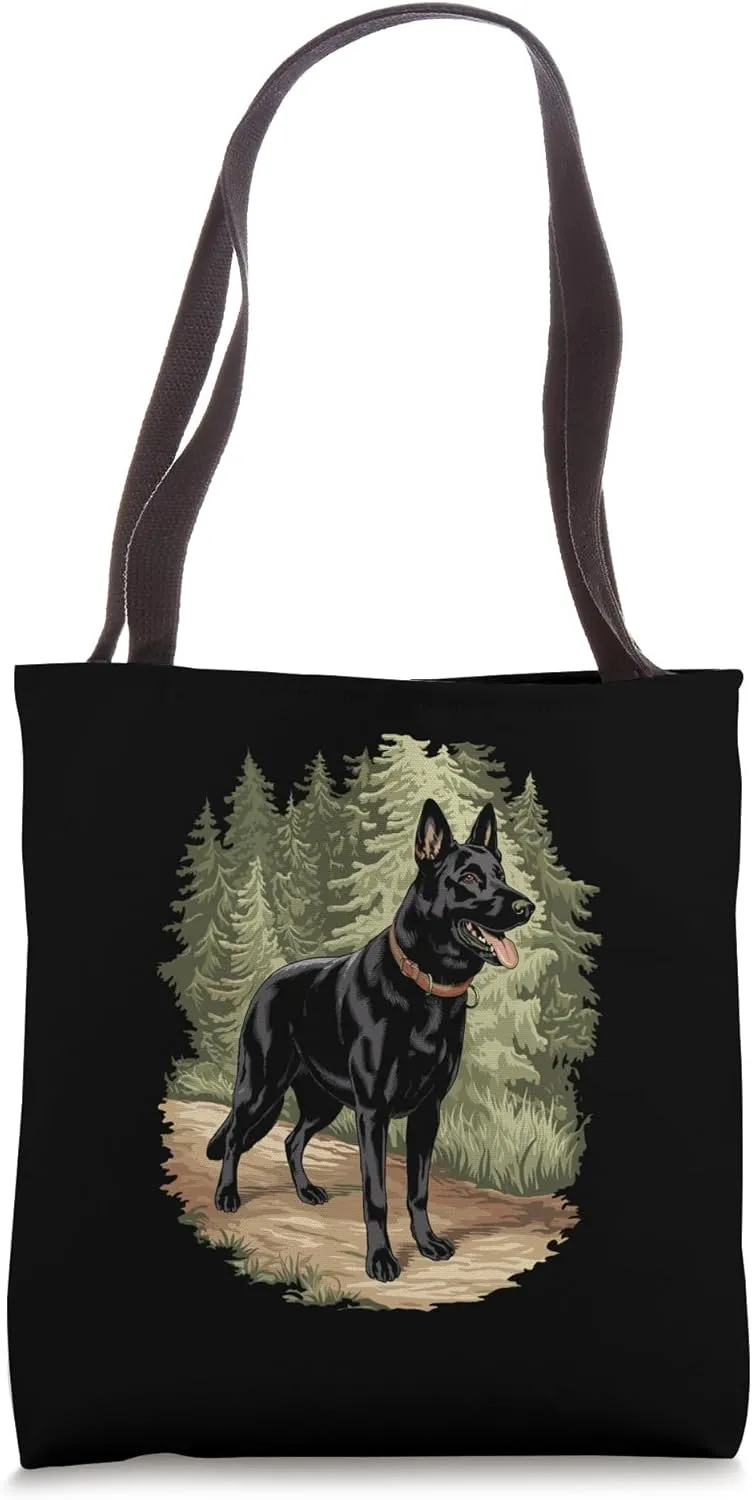 Black German Shepherd Laying Dog Realistic Art Tote Bag