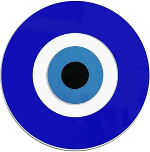 Blue Evil Eye Wall Decor Hanging Ornament | 12" Diameter | Good Luck Charm | Wall Decor Amulet | Turkish Nazar Bead Decoration | Home Protection and Blessing