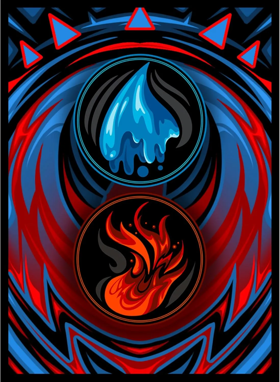 (Blue Red) - 100ct Textured Matte TCG/MTG Card Art Sleeves by Ai Armor