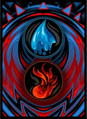 (Blue Red) - 100ct Textured Matte TCG/MTG Card Art Sleeves by Ai Armor