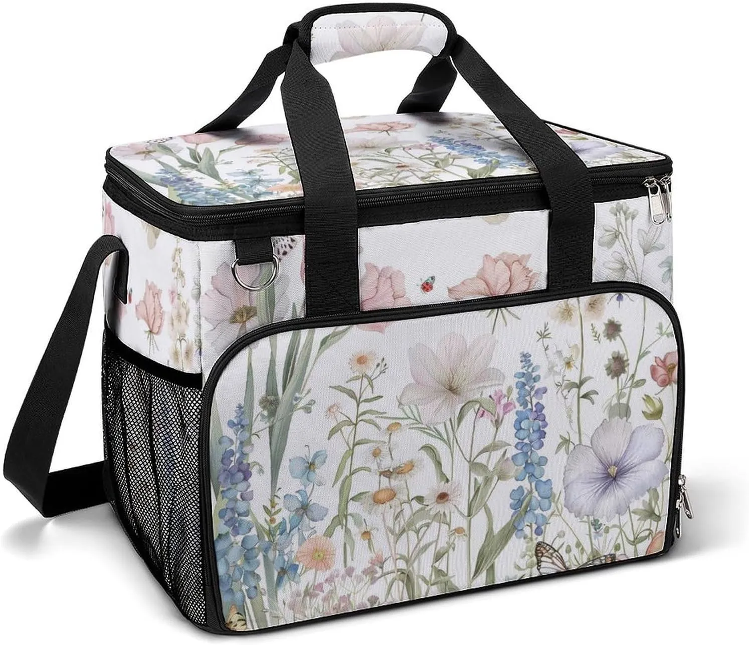 Bluebonnets Phalaenopsis Butterflies Insect Leakproof Camping Backpack Travel Cooler Bag Beach Food Storage Lunch Pack