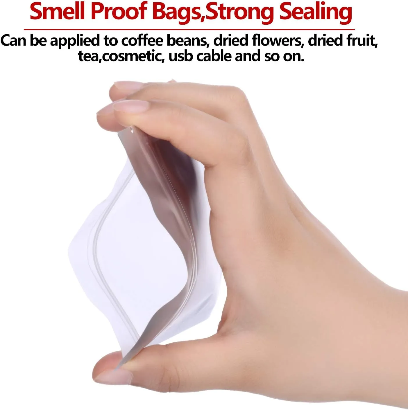 Blulu 100 Pieces Resealable Smell Foil Proof Bag Foil Pouch Flat Bag for Party Favor Food Storage(4 x 6 Inch,Silver)