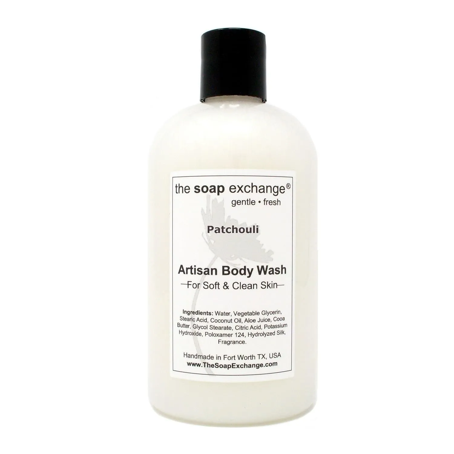 Body Wash - Patchouli Scent - Hand Crafted 12 fl oz / 354 ml Natural Artisan Liquid Soap for Hand, Face & Body, Shower Gel, Cleanse, Moisturize, & Protect. Made in the USA.