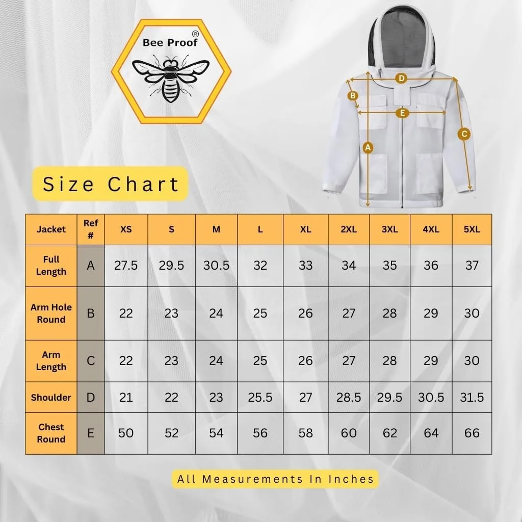BP-301 Beekeeping Jacket 3-Layer Ultra Ventilated Suit with YKK Zippers and Safety Fencing Veil for Professionals (Green, Large)