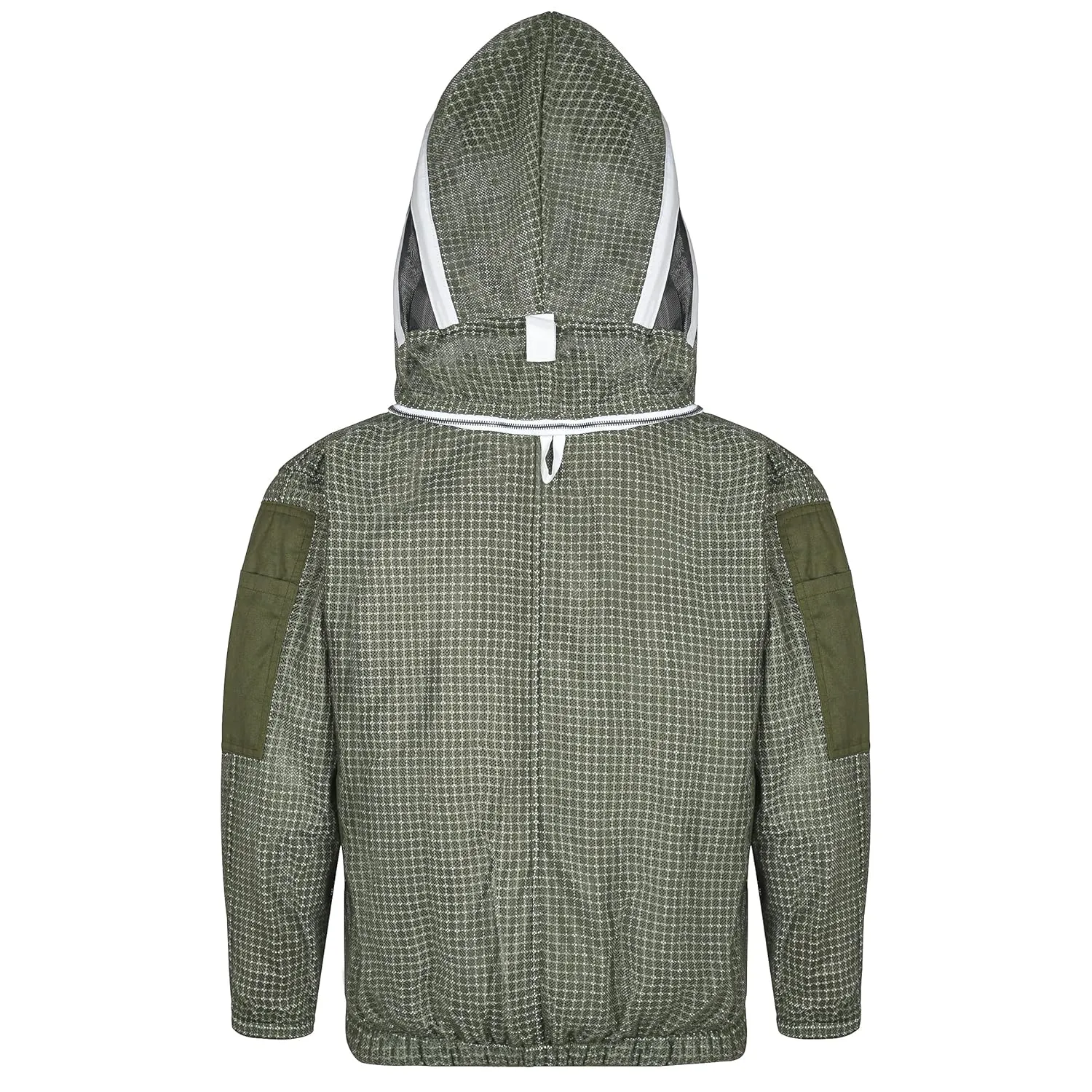 BP-301 Beekeeping Jacket 3-Layer Ultra Ventilated Suit with YKK Zippers and Safety Fencing Veil for Professionals (Green, Large)