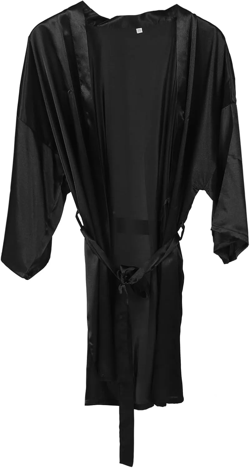 Bridal Silk Robe for Wedding Party Short Elegant Robes with Ties Lightweight Simple Fashionable Design