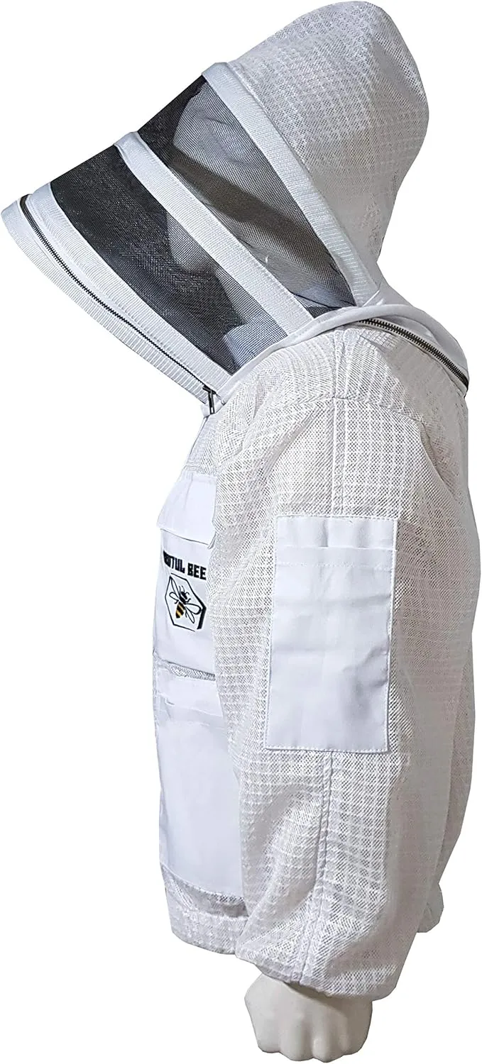 Brutul Bee 3 Layer Beekeeping Ventilated Jacket Fully Protection Beekeepers Ultralight Beekeeping Jacket with Fencing Veil