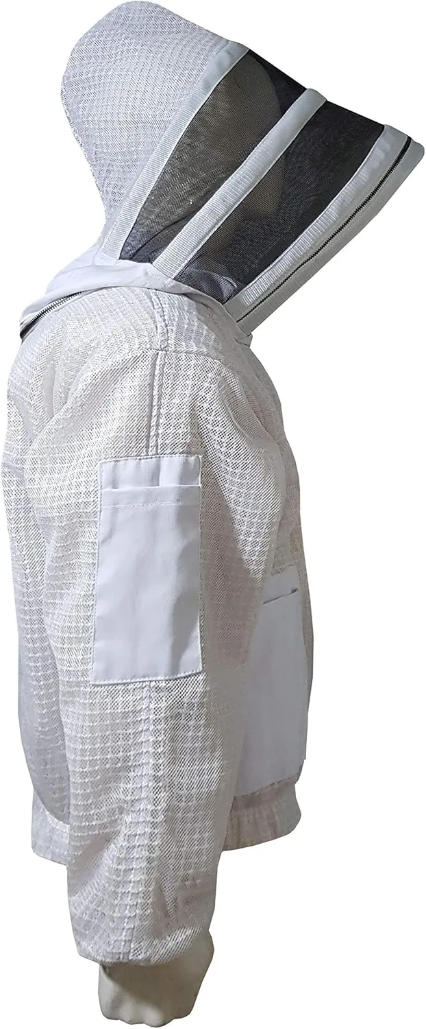 Brutul Bee 3 Layer Beekeeping Ventilated Jacket Fully Protection Beekeepers Ultralight Beekeeping Jacket with Fencing Veil