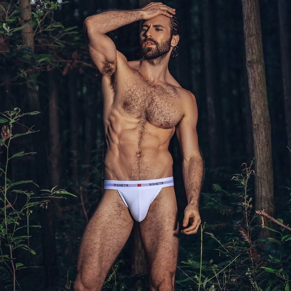 BSHETR Men's Jockstraps Athletic Supporters 4-Pack Cotton Work Out Underwear