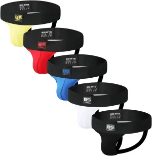 BSHETR Men's Jockstraps Athletic Supporters 4-Pack Cotton Work Out Underwear