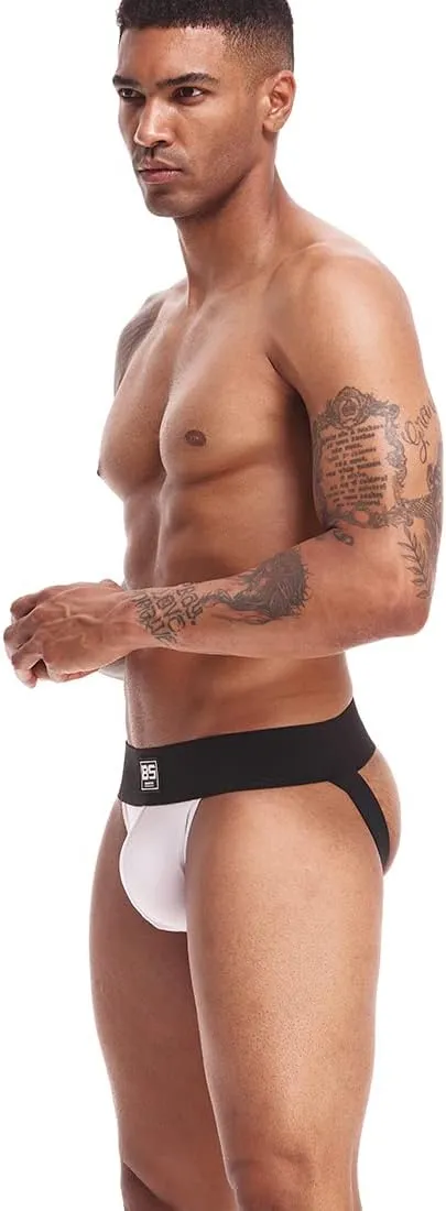 BSHETR Men's Jockstraps Athletic Supporters 4-Pack Cotton Work Out Underwear