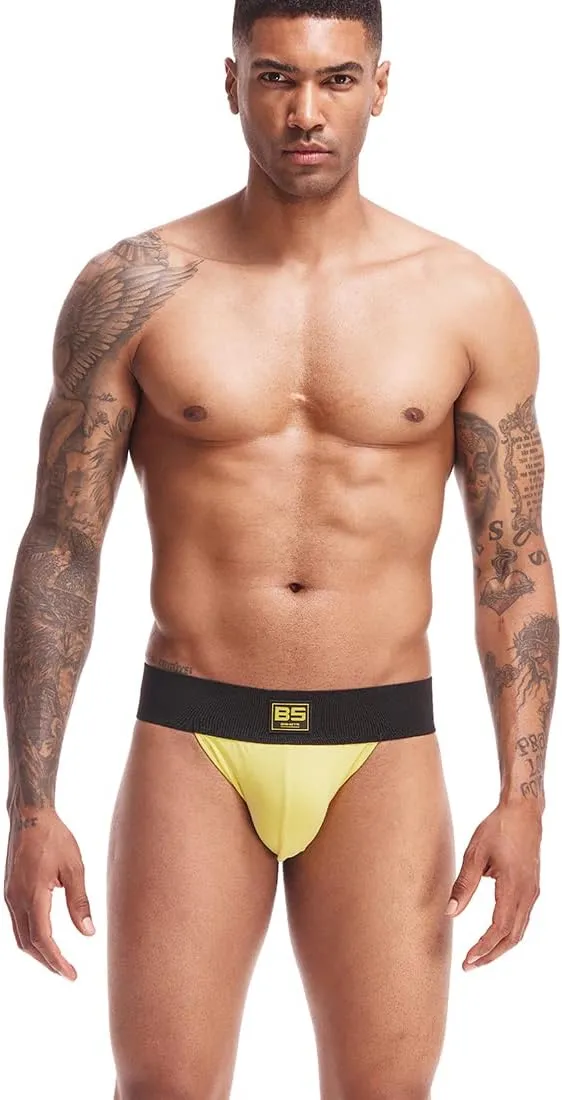 BSHETR Men's Jockstraps Athletic Supporters 4-Pack Cotton Work Out Underwear
