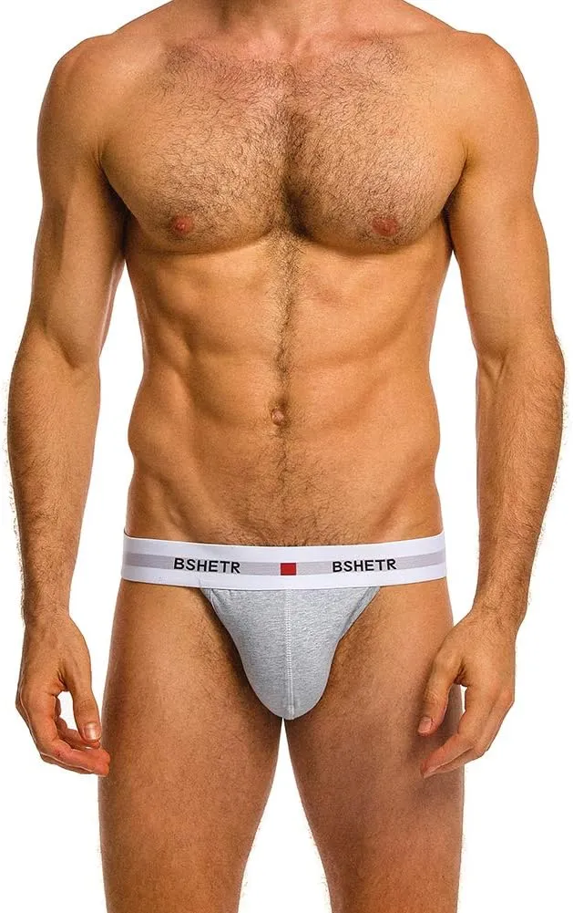 BSHETR Men's Jockstraps Athletic Supporters 4-Pack Cotton Work Out Underwear