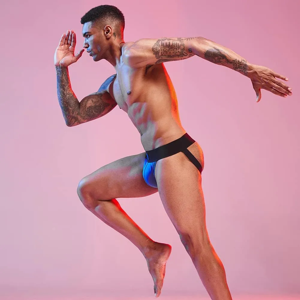 BSHETR Men's Jockstraps Athletic Supporters 4-Pack Cotton Work Out Underwear