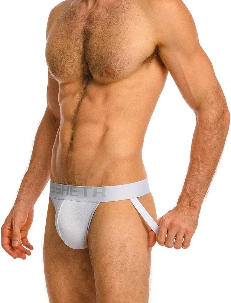BSHETR Men's Jockstraps Athletic Supporters 4-Pack Cotton Work Out Underwear