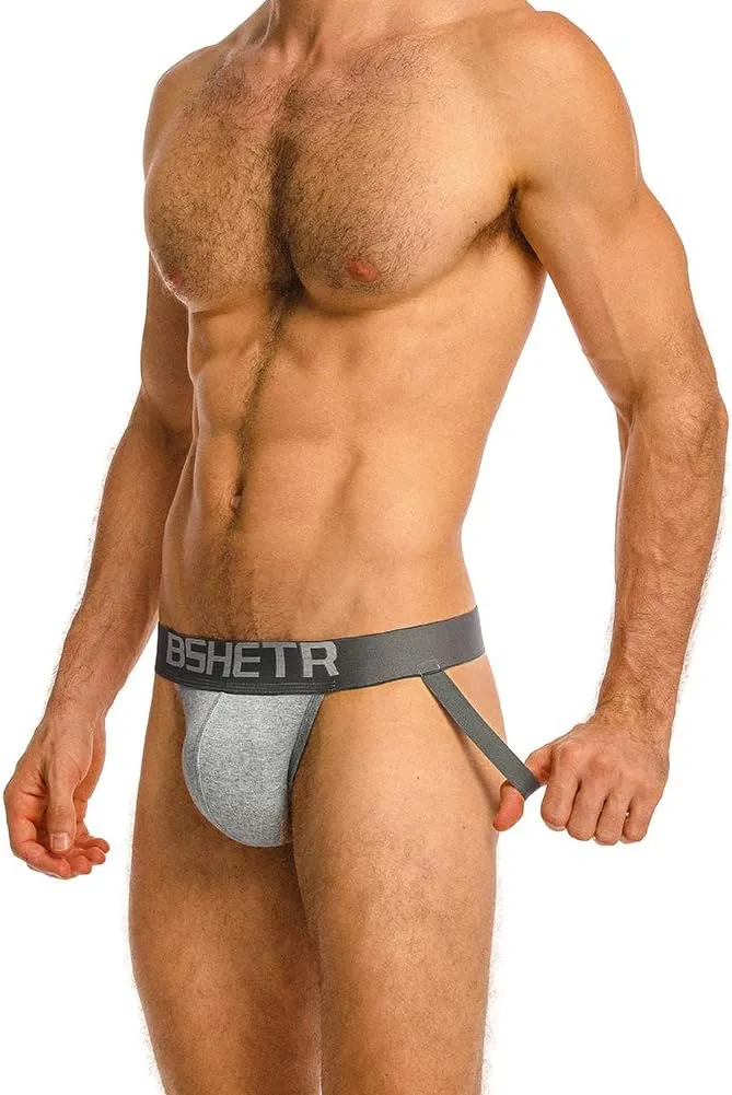 BSHETR Men's Jockstraps Athletic Supporters 4-Pack Cotton Work Out Underwear