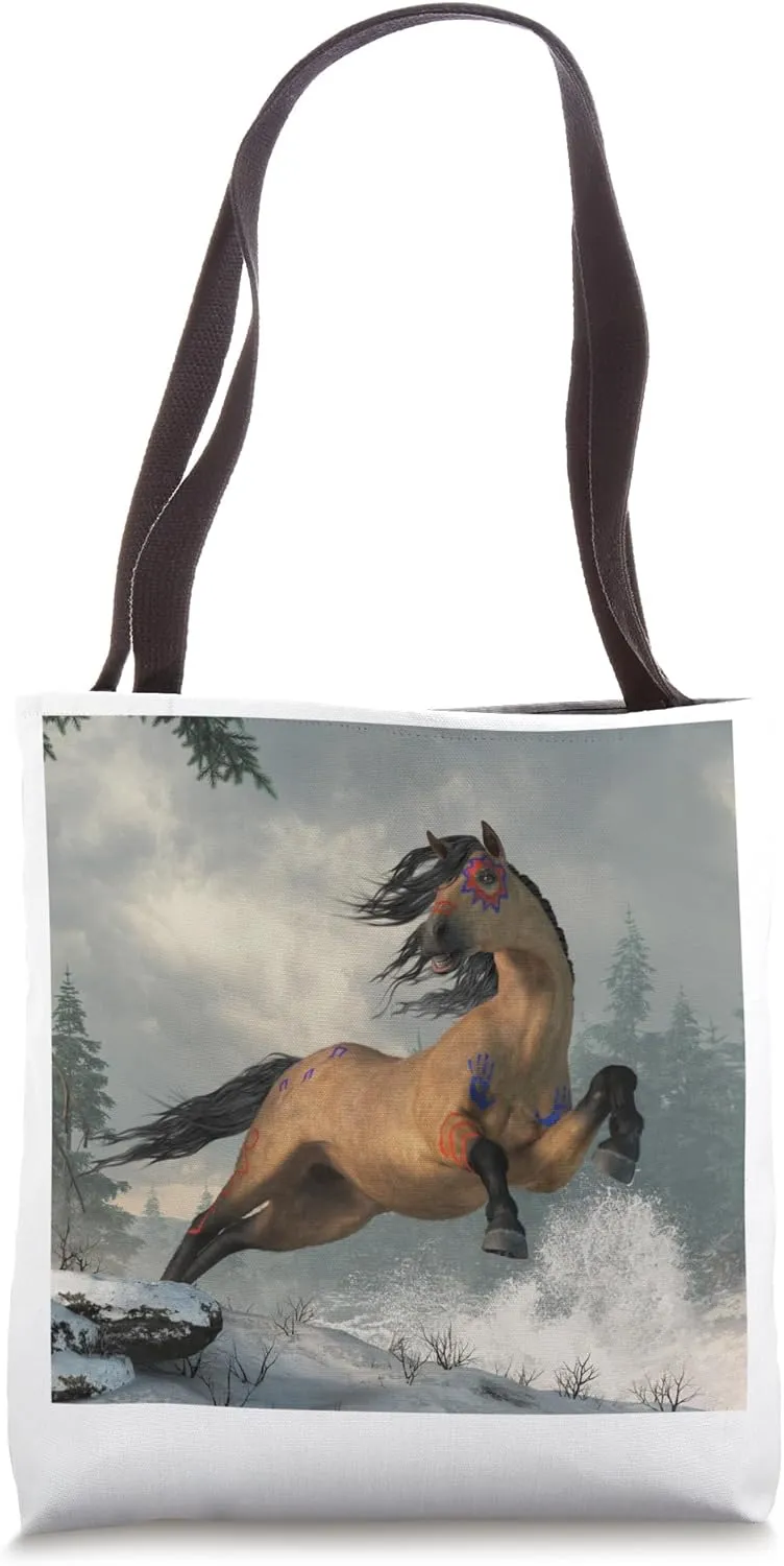 Buckskin War Horse Tote Bag