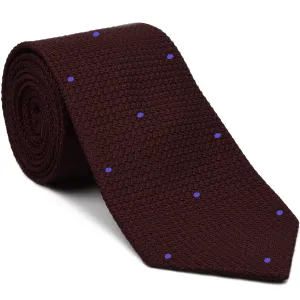 Burgundy Grenadine Grossa with Purple (Hand Sewn) Pin Dots Silk Tie #GGDT-3 (16)