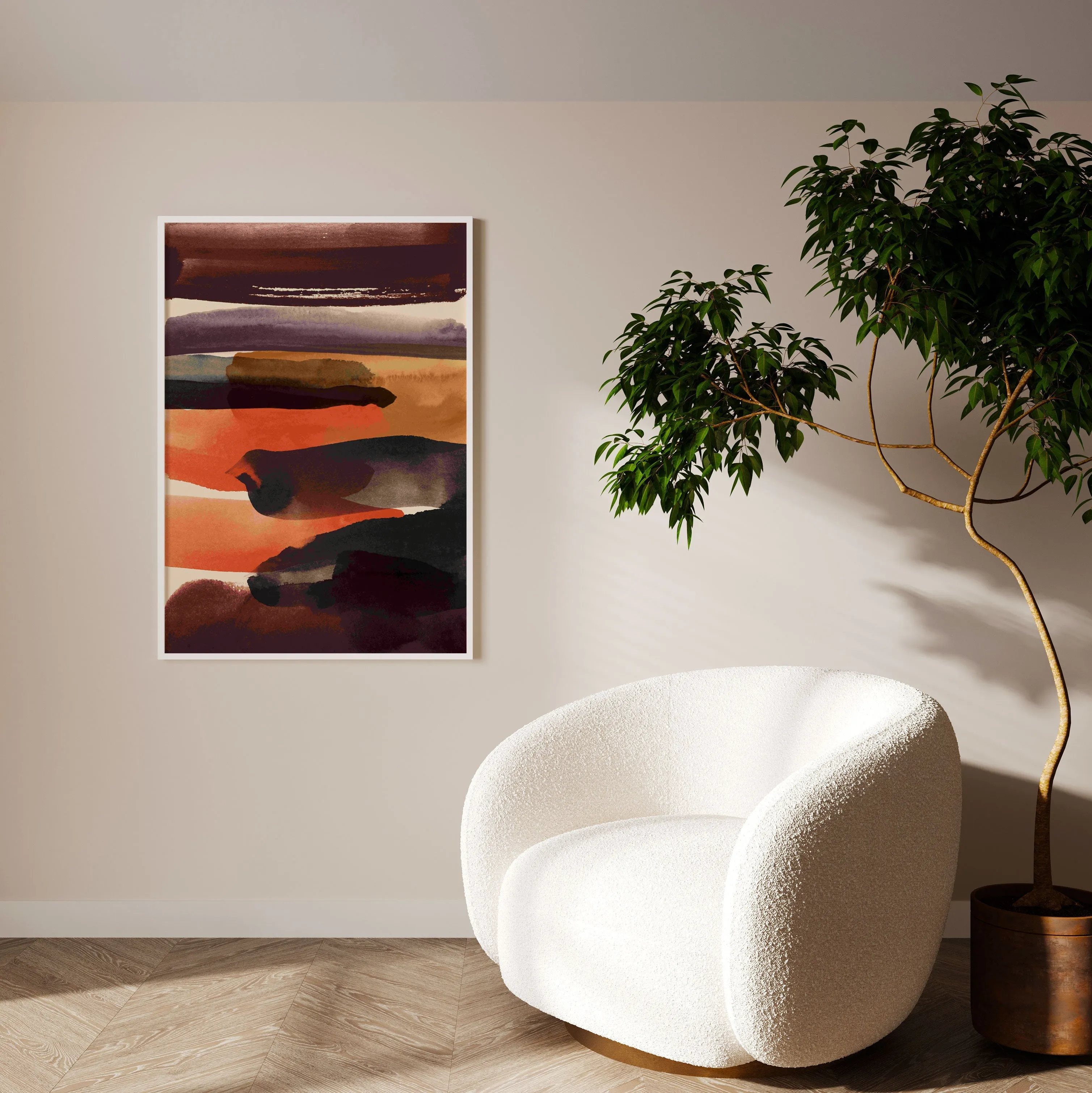 Burnt Sienna, Abstract Art, Minimal Art, Minimalist