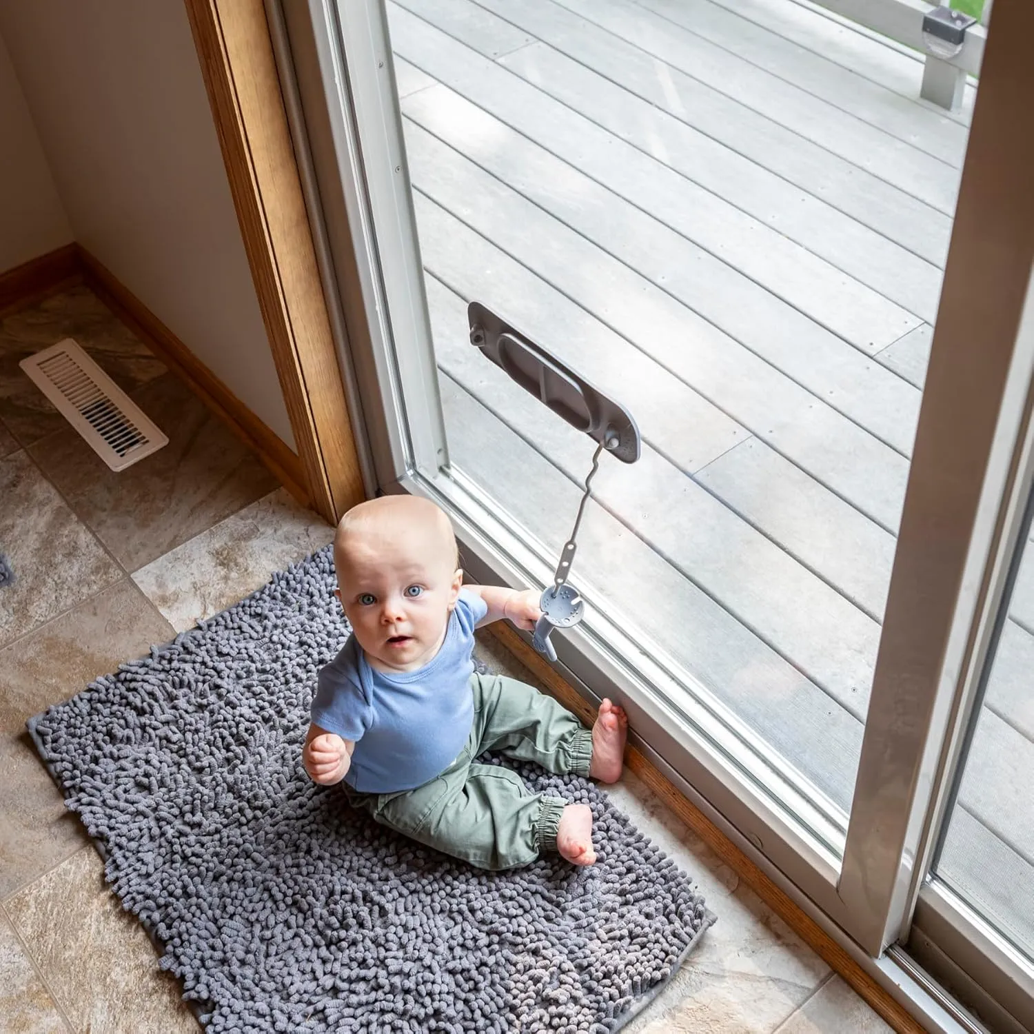 BUSY BABY Silicone Mini Mat - New and Improved Suction Cups, 2 Straps to Secure Baby Essentials, Self Feeding, Baby Led Weaning, Travel Wet Bag Included (Pewter Mini)