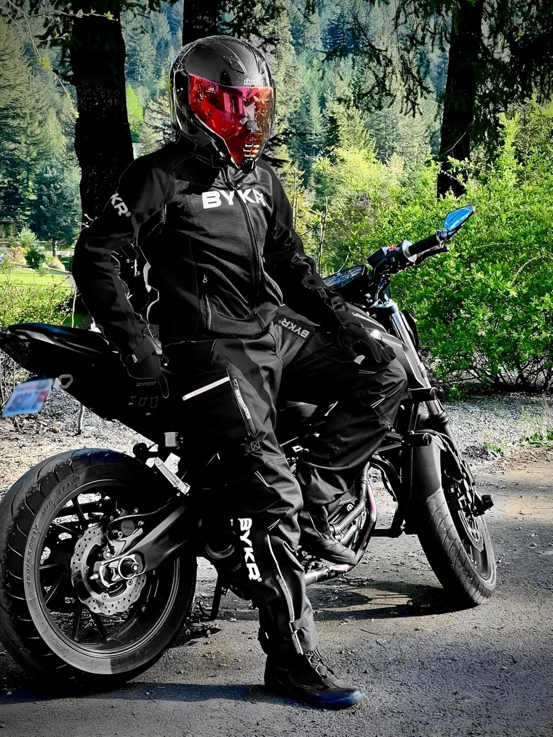 BYKR Mesh Motorcycle Jacket For Men Dual Sports Adventure Breathable Riding Protective Motorbike Jackets Enduro CE Armored