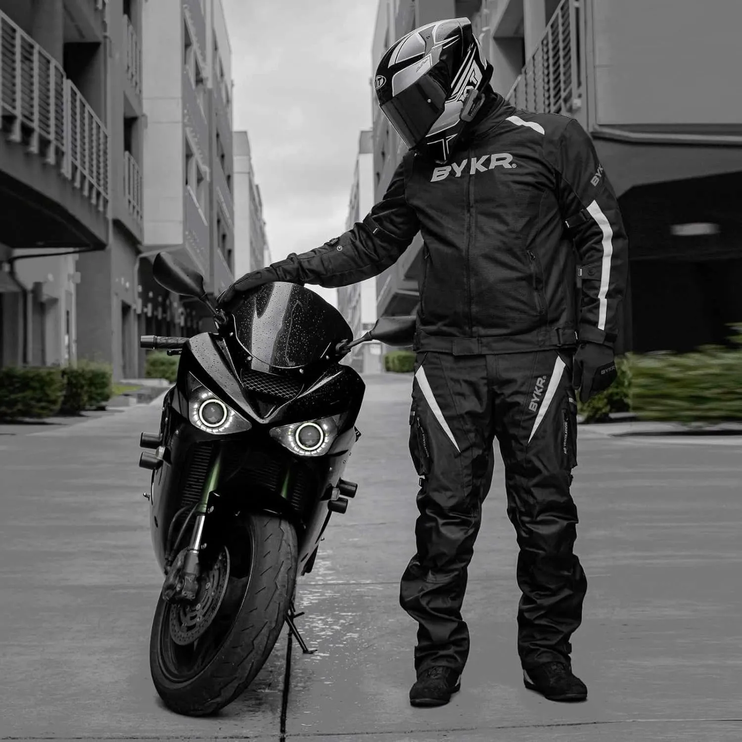 BYKR Mesh Motorcycle Jacket For Men Dual Sports Adventure Breathable Riding Protective Motorbike Jackets Enduro CE Armored