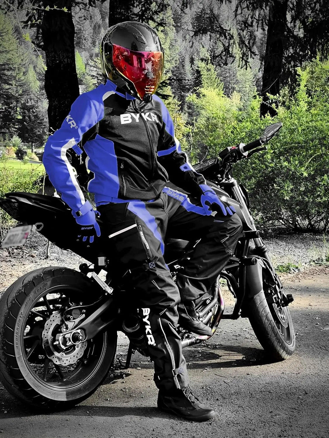 BYKR Mesh Motorcycle Jacket For Men Dual Sports Adventure Breathable Riding Protective Motorbike Jackets Enduro CE Armored
