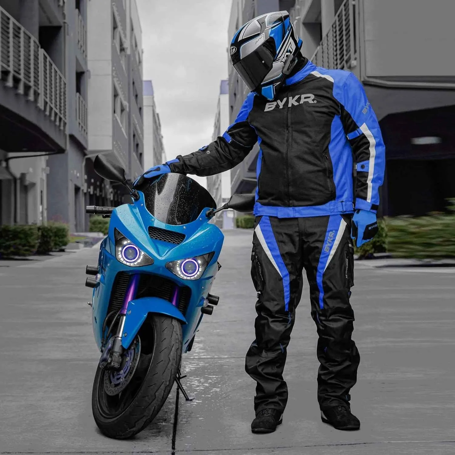 BYKR Mesh Motorcycle Jacket For Men Dual Sports Adventure Breathable Riding Protective Motorbike Jackets Enduro CE Armored