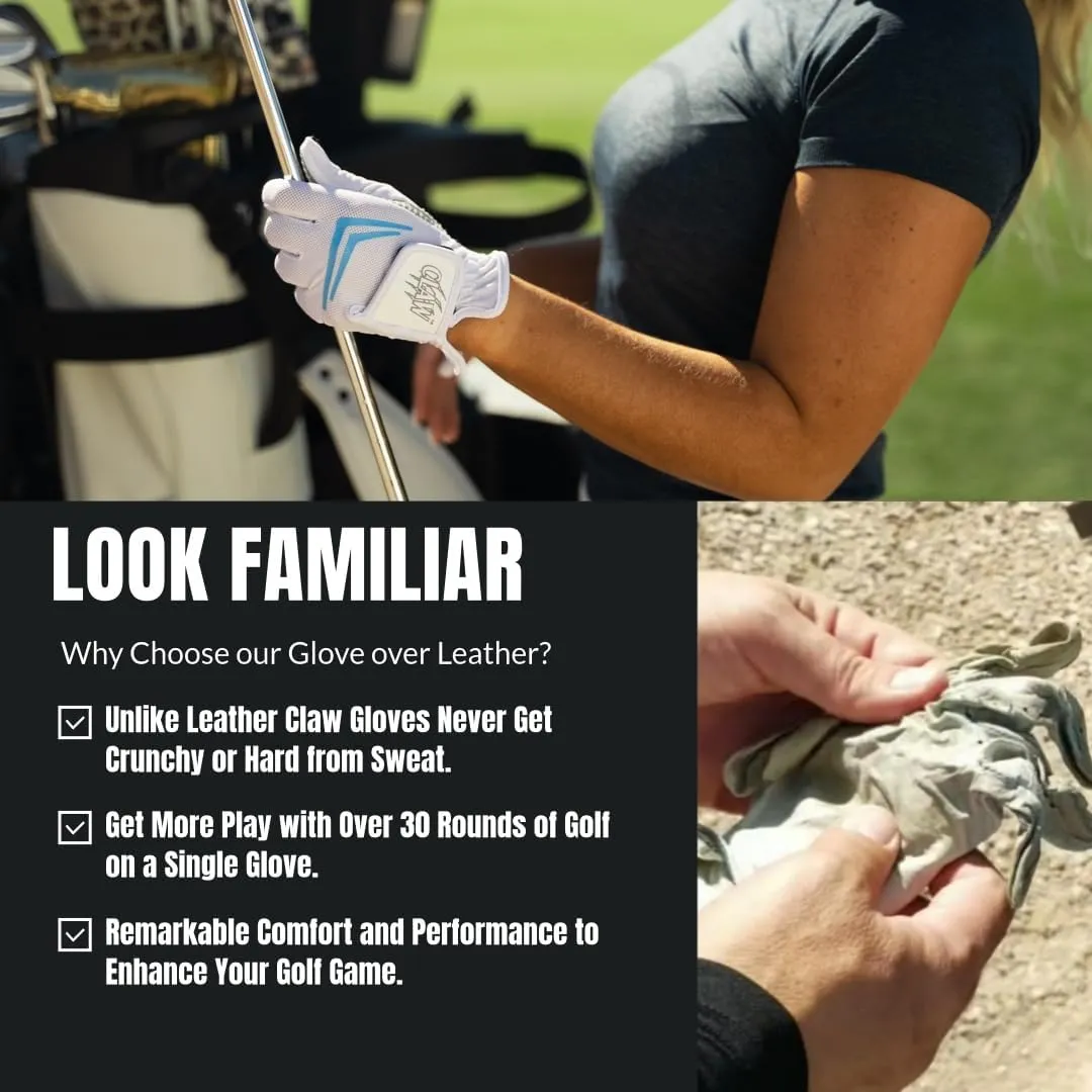 CaddyDaddy Claw Golf Gloves for Women | Flex-Mesh Design for Cool Ventilation | Lasts 3-5 Times Longer Than Leather | Silicone-Web Coating for Maximum Grip | 100% Machine-Washable