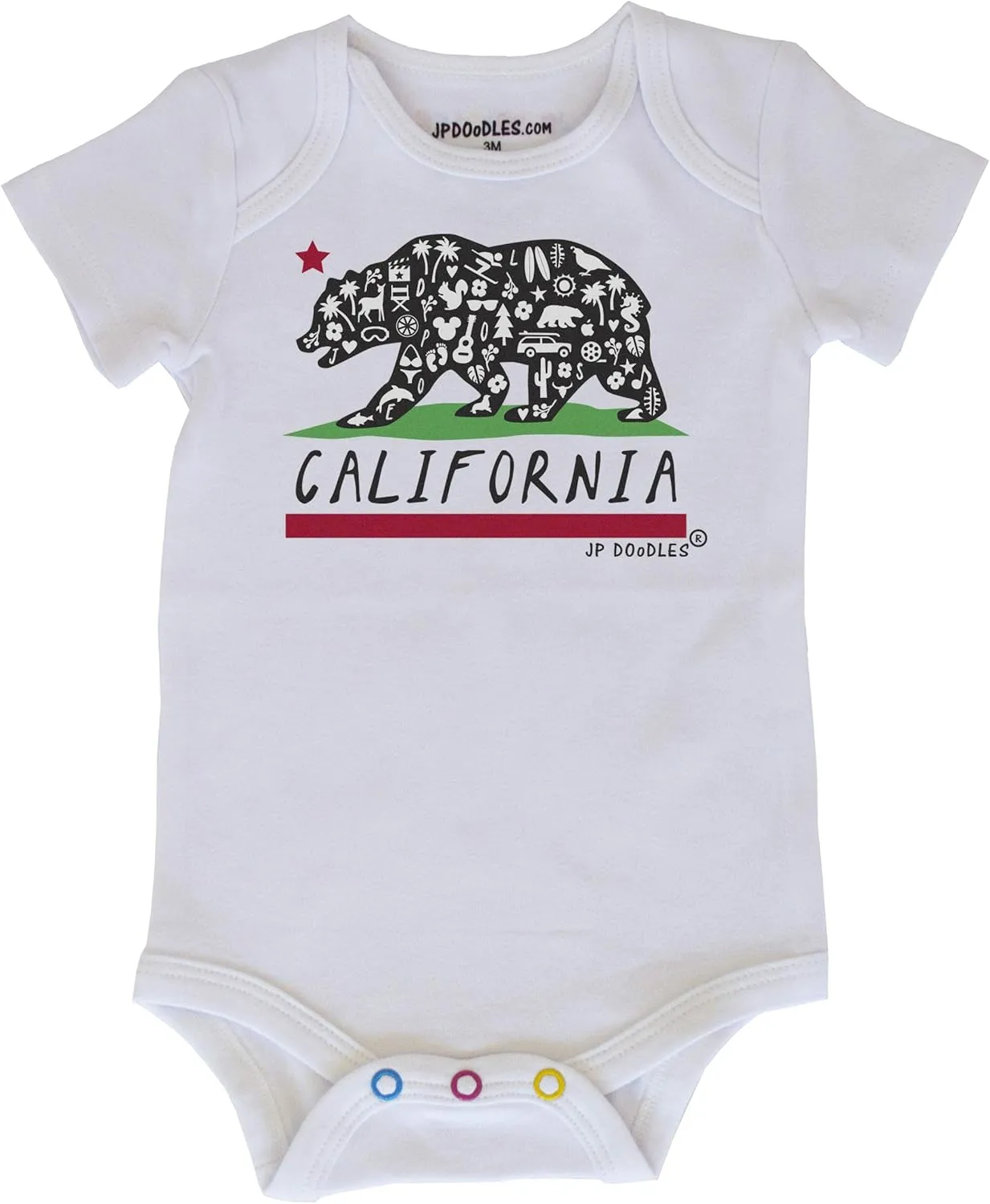 California State Flag Bear Bodysuit, Sizes Newborn to Toddler Onesie