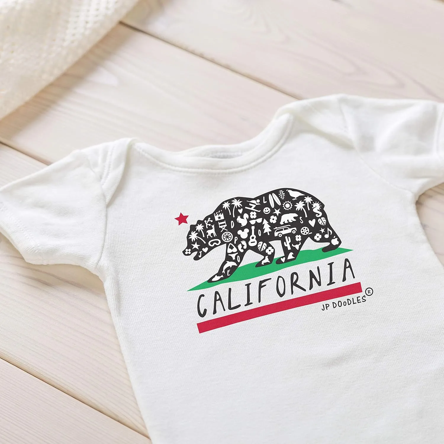 California State Flag Bear Bodysuit, Sizes Newborn to Toddler Onesie