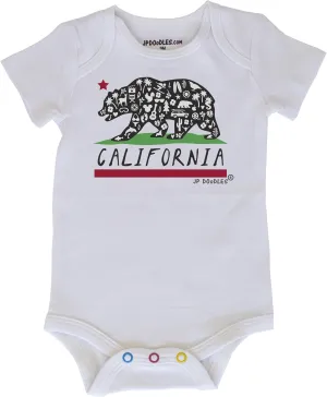 California State Flag Bear Bodysuit, Sizes Newborn to Toddler Onesie