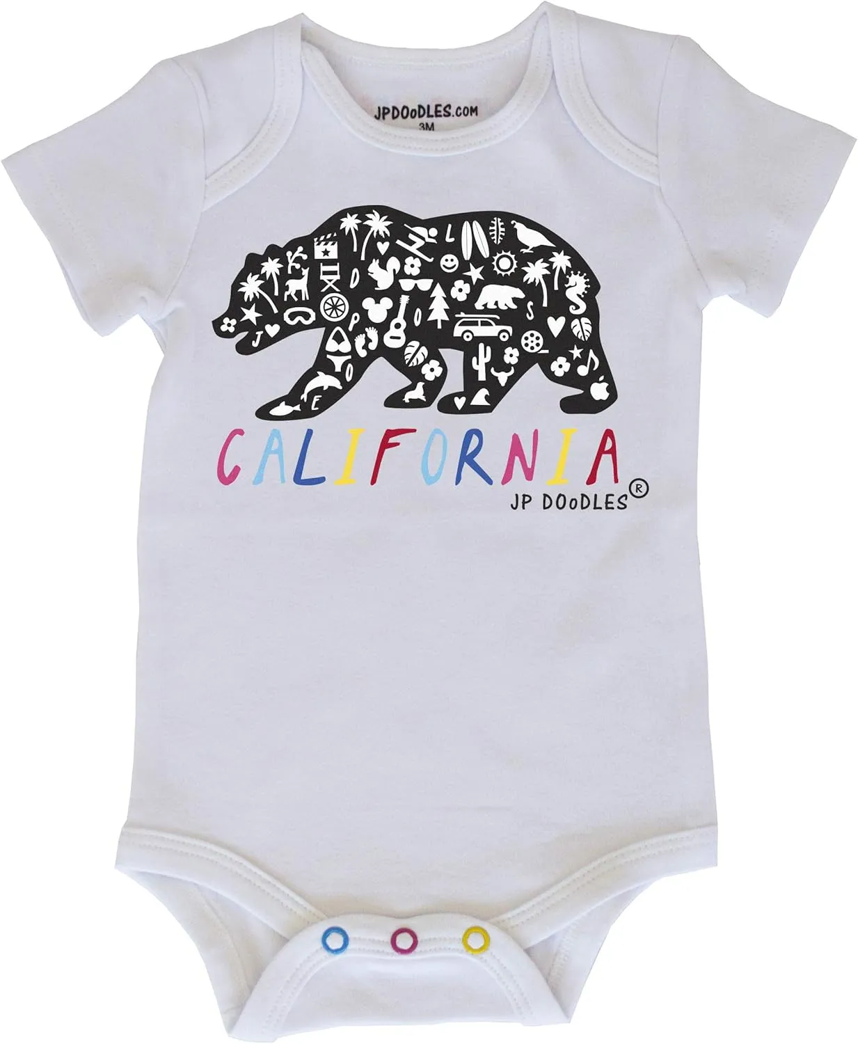 California State Flag Bear Bodysuit, Sizes Newborn to Toddler Onesie