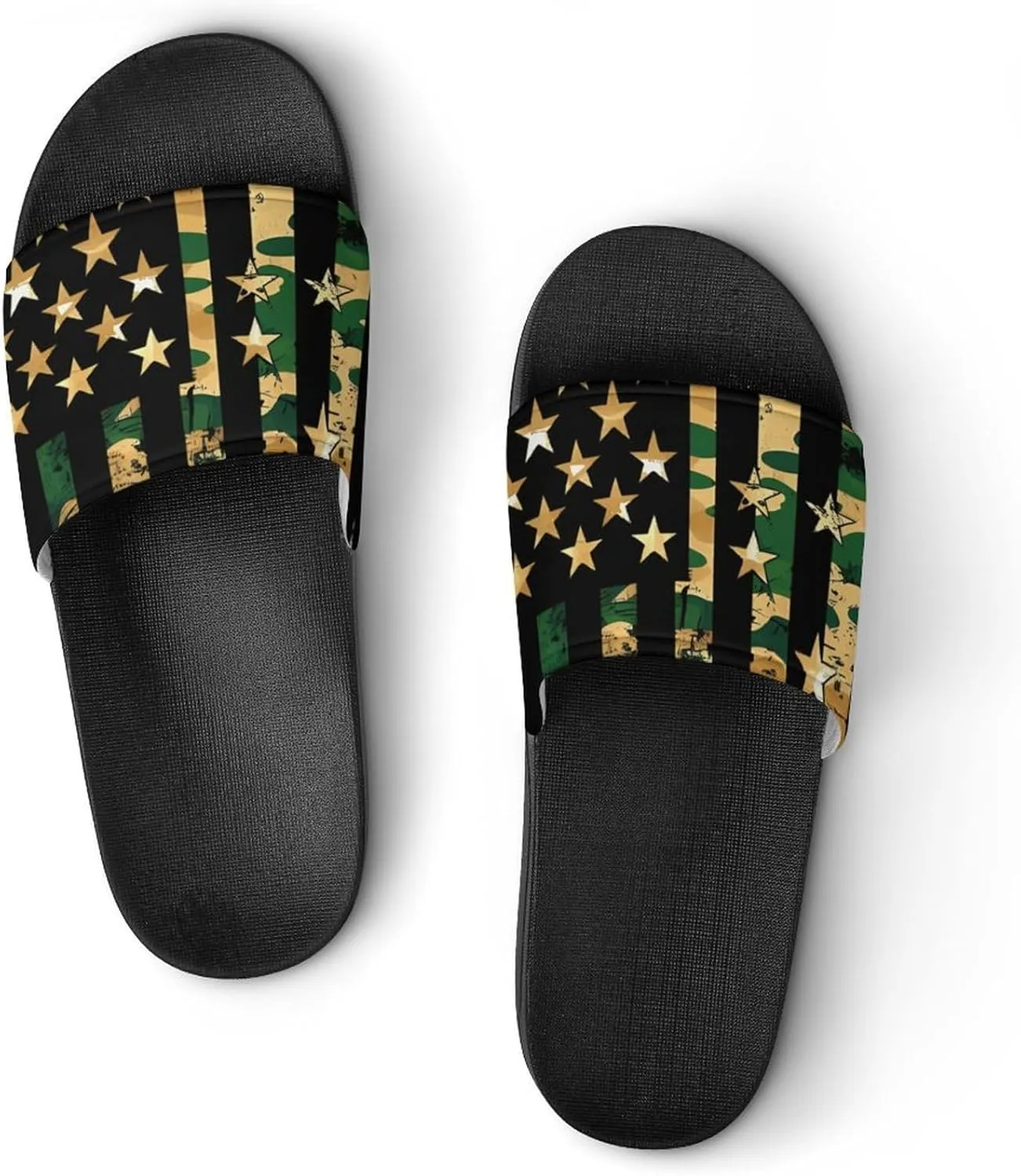 Camouflage U.S. Flag House Sandals Non-Slip Bathroom Slippers Beach Summer Shoes for Men Women