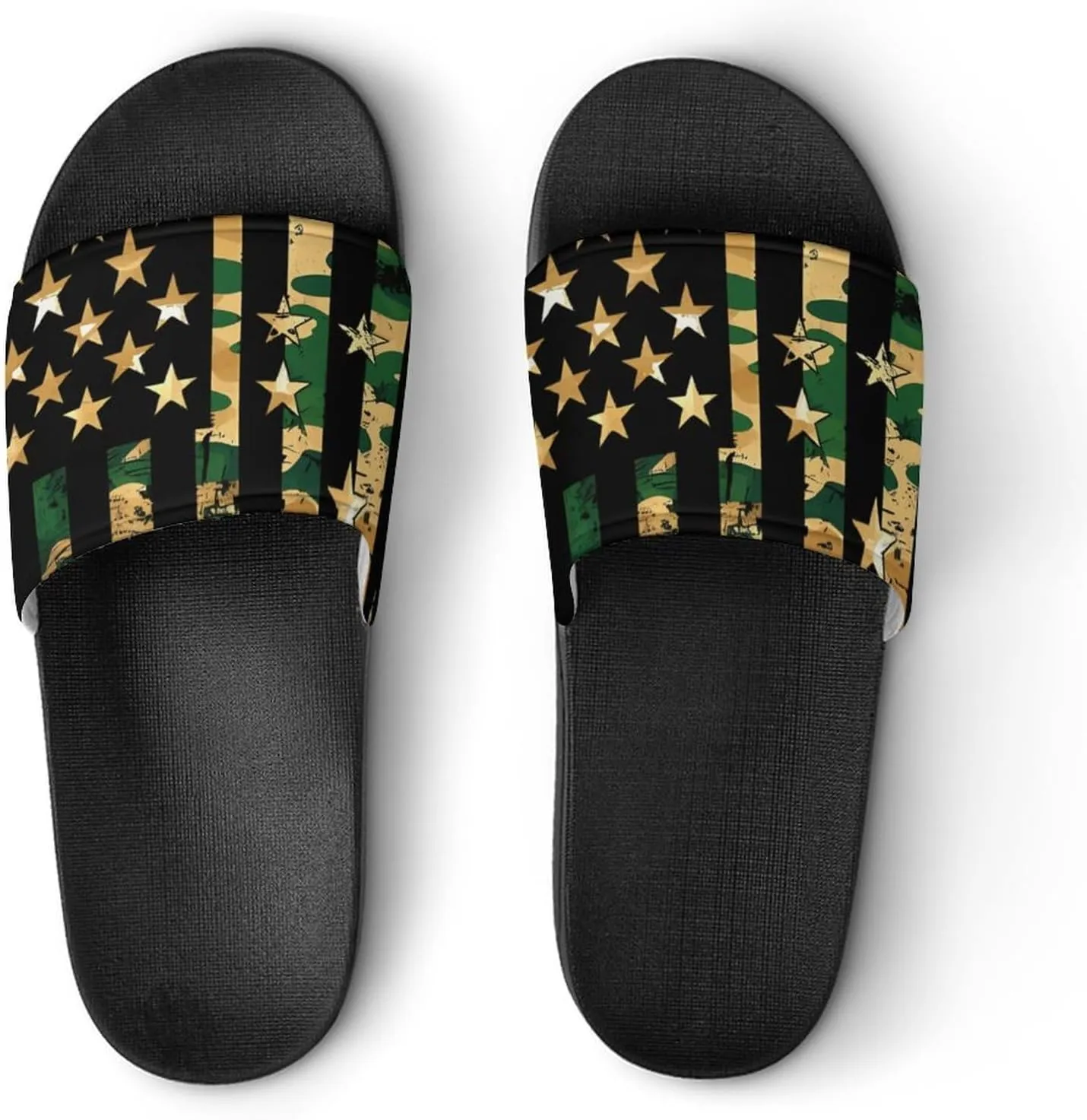 Camouflage U.S. Flag House Sandals Non-Slip Bathroom Slippers Beach Summer Shoes for Men Women
